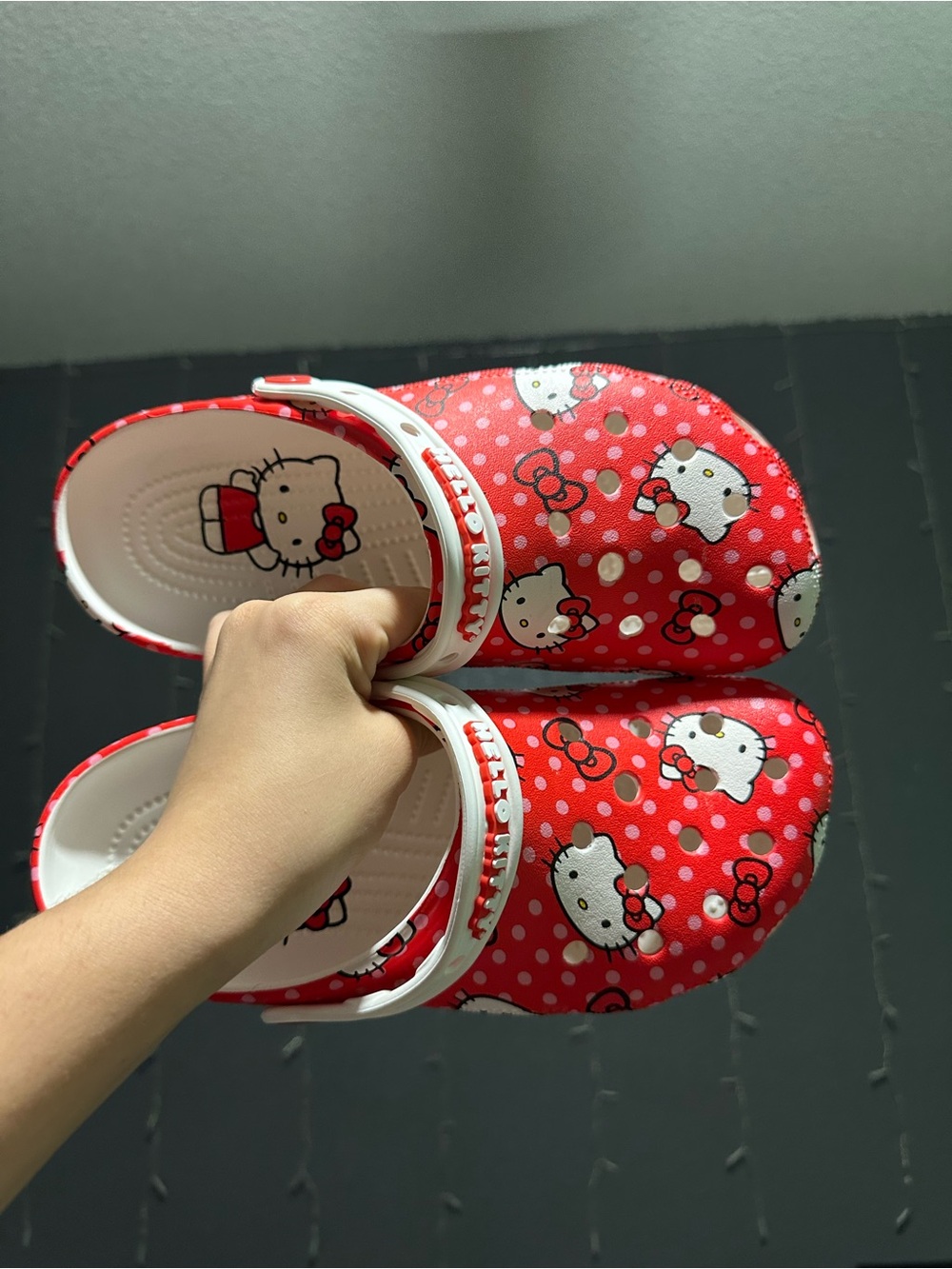Red Hello Kitty Polka Dot Clogs With Charms - Picture 3 of 6